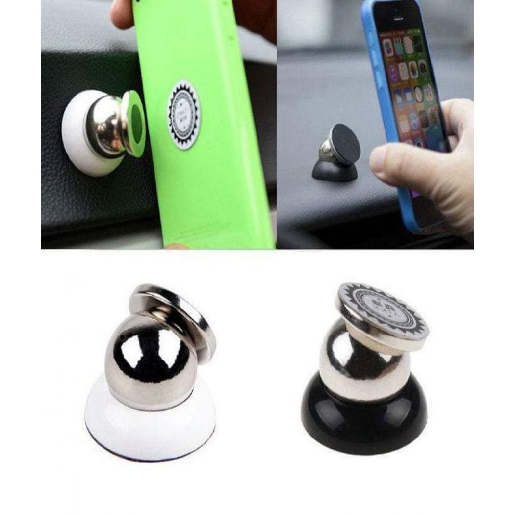 Magnetic Car Cell Phone Holder Mount Dash 360°Rotating-White